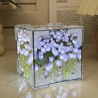 Infinite Tulip Cube Mirror Night Light – Artistic DIY Home Decor Lamp