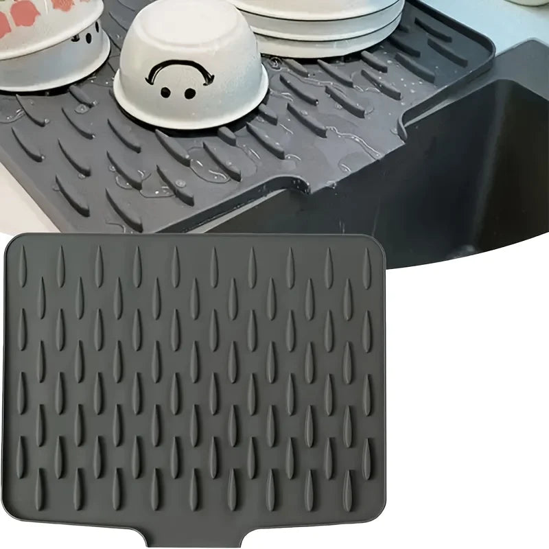 Non-Slip Silicone Sink Mat - Heat Resistant & Drain Design