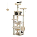 Large Cat Tree with Hammock & Scratching Posts for Indoor Cats