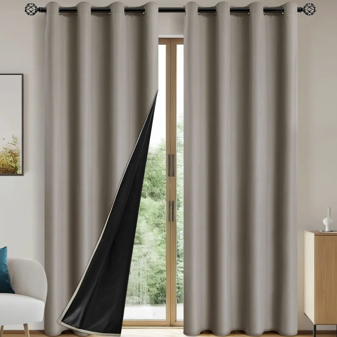 2pcs Modern Blackout Curtains for Cozy Bedrooms & Living Rooms