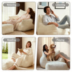 Oversized Bean Bag Lounge Chair with Ottoman