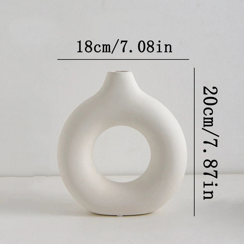 Nordic Donut Vase - Sleek Modern Minimalist Flower Pot