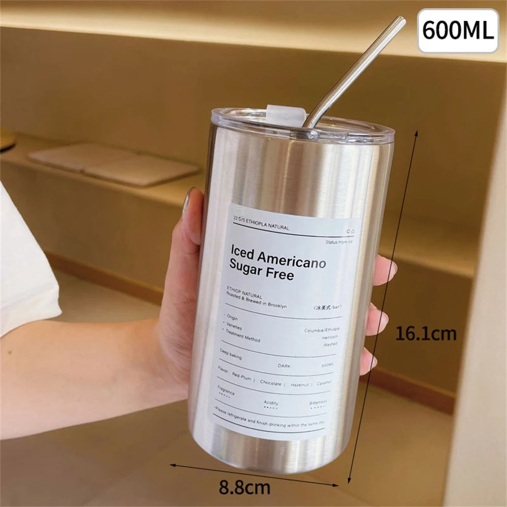 Stylish 600ml Eco-Friendly Insulated Travel Coffee Tumbler