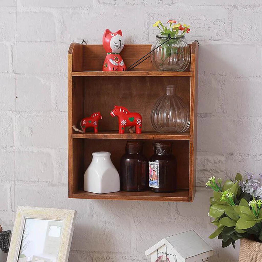 3-Tier Wooden Desk Shelf | Dorm Desk + Wine Red