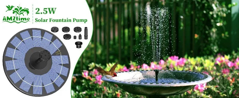 Solar Fountain Pump with 2.5W Eco-Friendly Panel