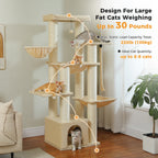 Multi-Level Cat Tree with Scratching Posts for Large Cats