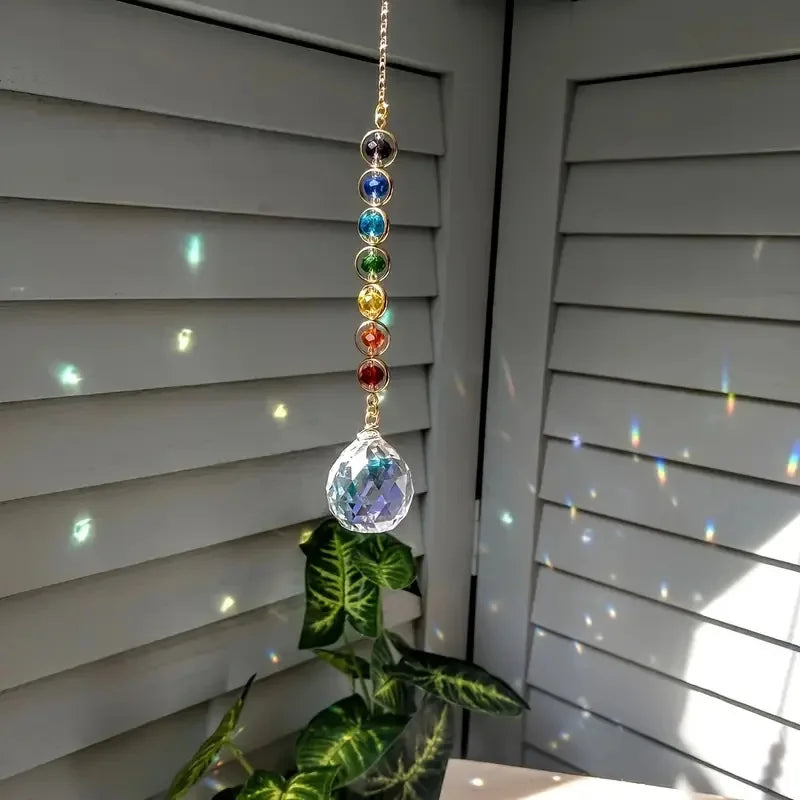Rainbow Crystal Sun Catcher - Colorful Boho Home Decor