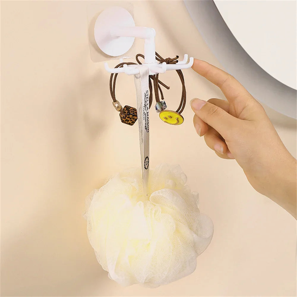 7-Claw Rotatable Self-Adhesive Kitchen Storage Hook