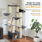 Multi-Level Cat Tree with Scratching Posts for Large Cats