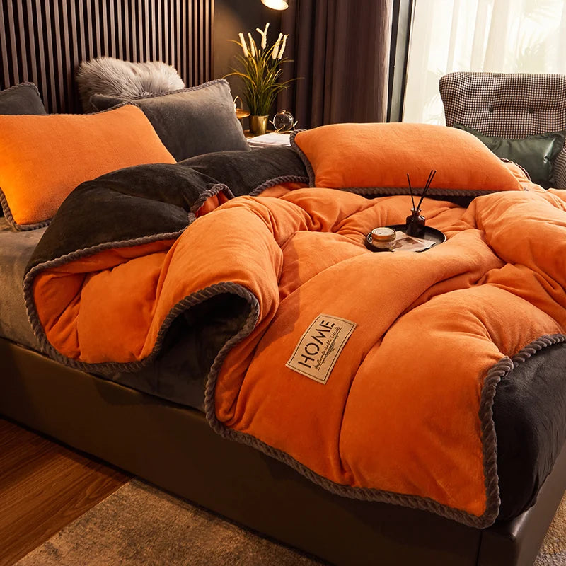 Soft Solid Color Milk Velvet Duvet Cover