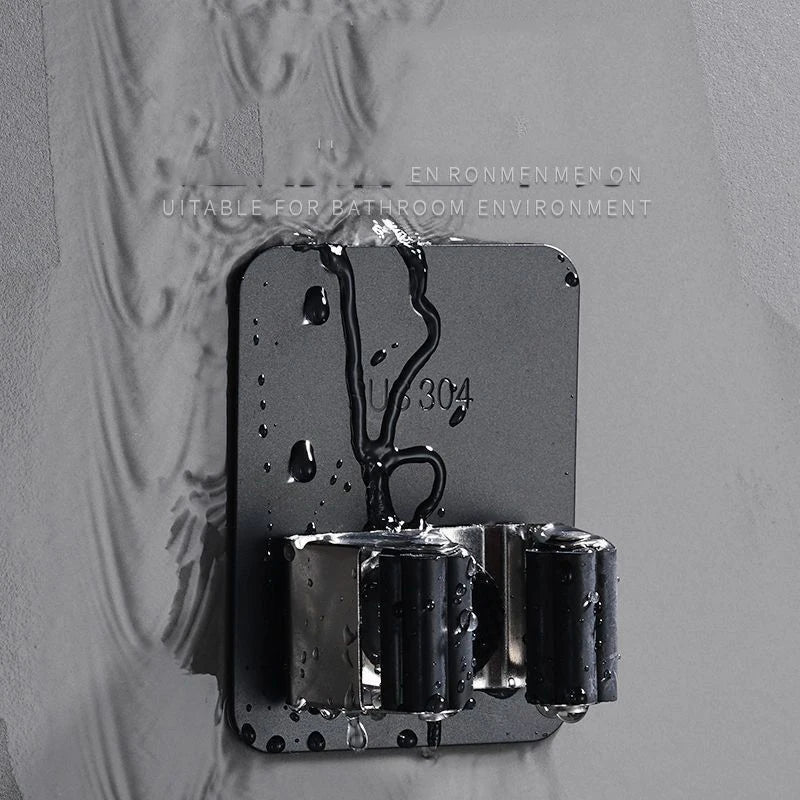 304 Stainless Steel Wall Mounted Mop Holder - Space Saver