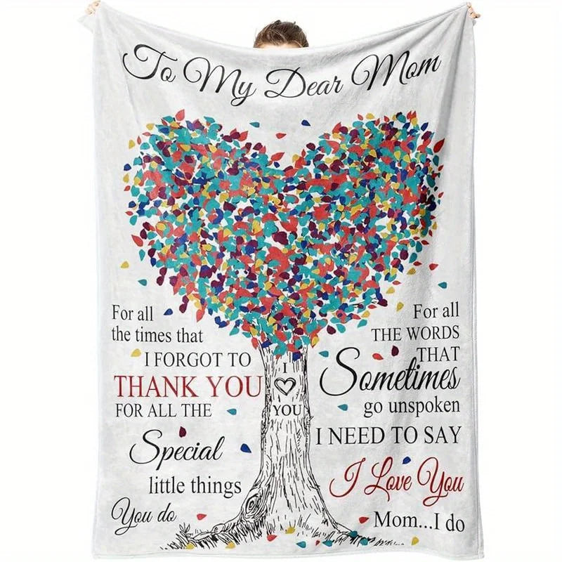 Super Soft Flannel Mom Blanket - Cozy Gift for Mom