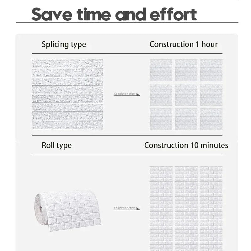 3D Brick Foam Wallpaper - Stylish Wall Decor