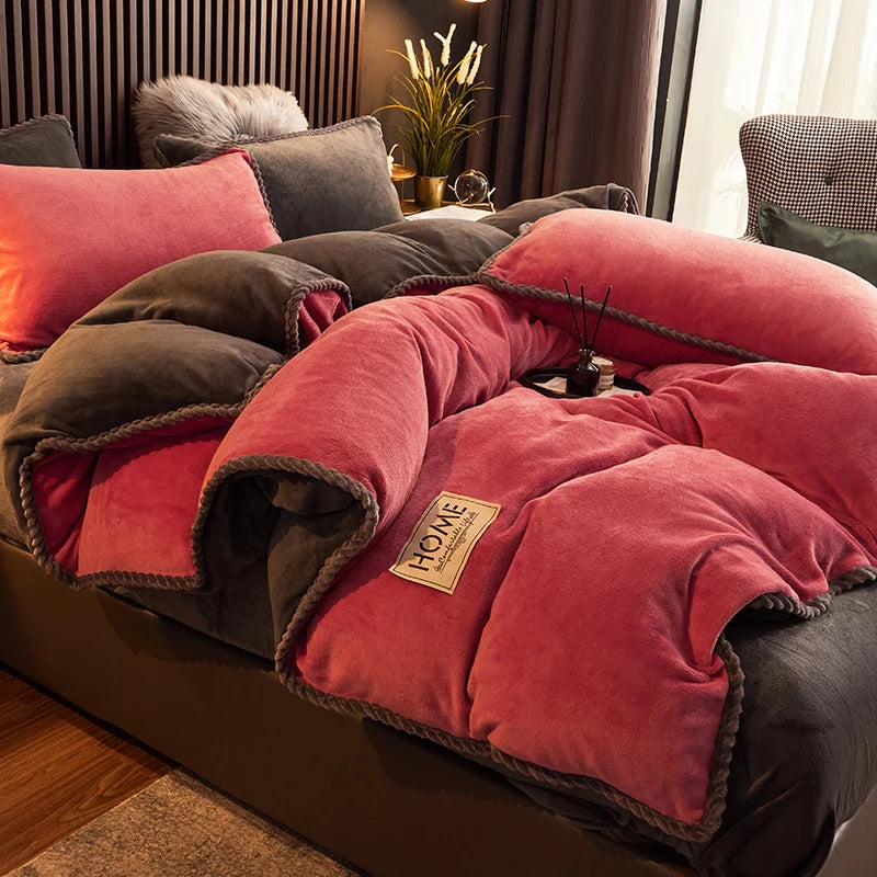 Soft Solid Color Milk Velvet Duvet Cover