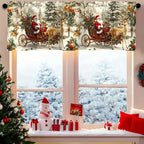 Christmas Curtain Valance - Festive Rod Pocket Window Treatment