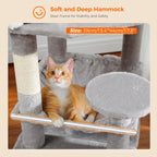 Large Cat Tree with Hammock & Scratching Posts for Indoor Cats