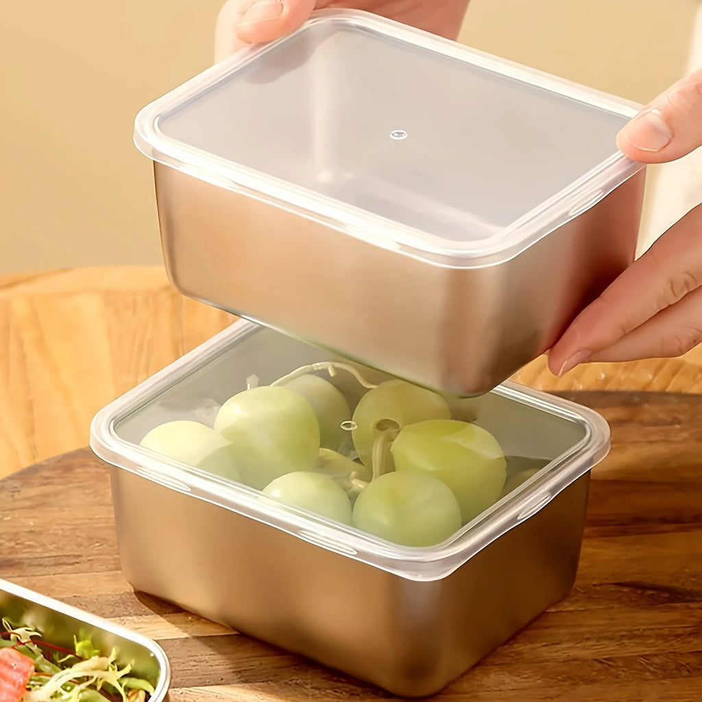 Leakproof Stainless Steel Food Storage Containers - 6-Piece Set