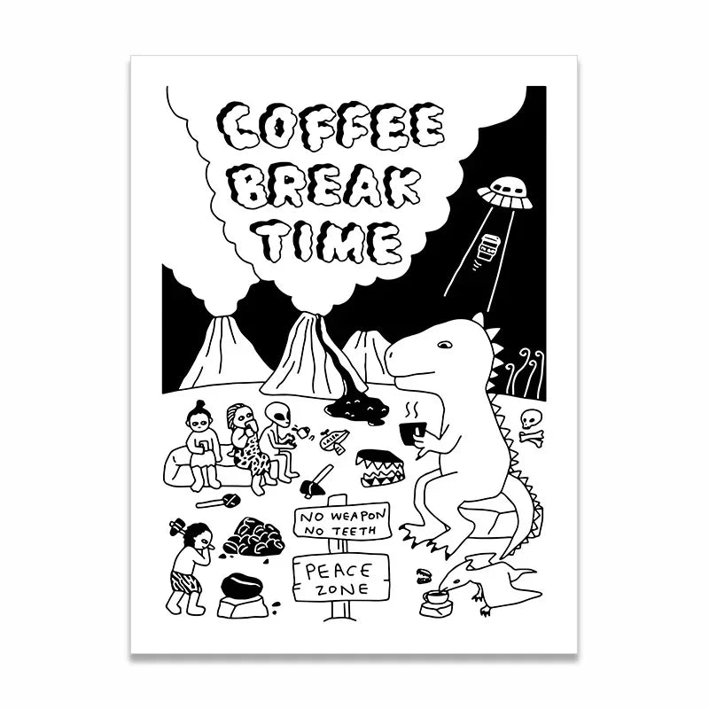 Cartoon Canvas Poster - Better Than Cheese, Coffee Time, Book & Beer