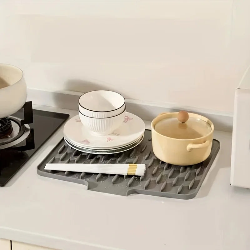 Non-Slip Silicone Sink Mat - Heat Resistant & Drain Design