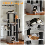 Multi-Level Cat Tree with Scratching Posts for Large Cats