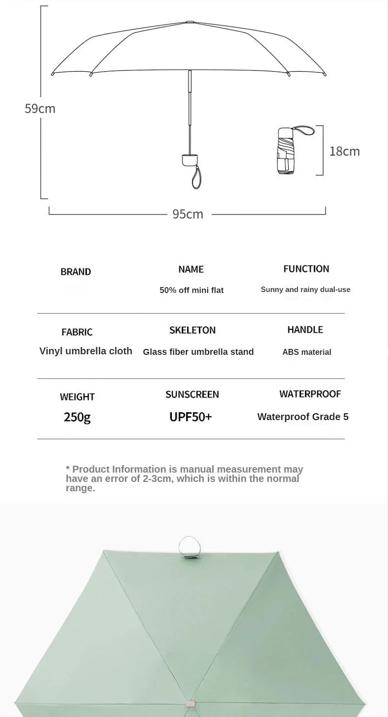 Lightweight UV Protection Mini Capsule Umbrella