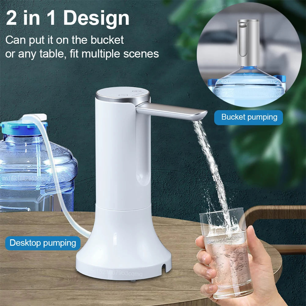 Automatic Electric Water Pump for 19L Bottles - USB Rechargeable