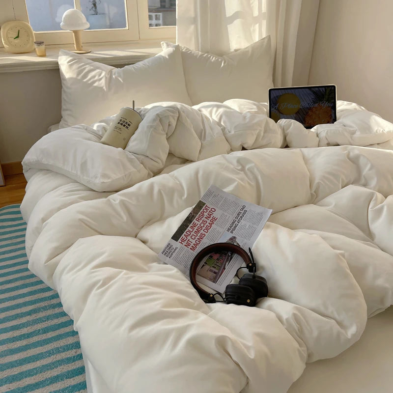 4-Piece Cotton Bedding Set - Duvet Cover & Pillowcases