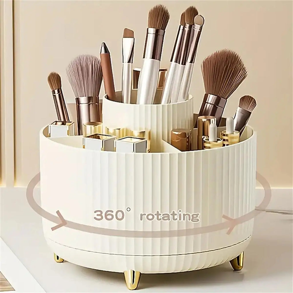360° Rotating Makeup Organizer | Vanity & Desk Storage | Aesthetic Cosmetic Holder