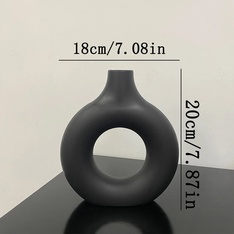 Nordic Donut Vase - Sleek Modern Minimalist Flower Pot