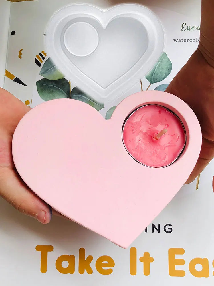 Heart Shaped Silicone Mold for Planters and Candles