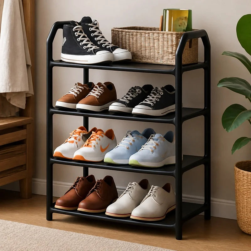 4-Layer Dustproof Shoe Rack | Dorm Room Entryway Organizer