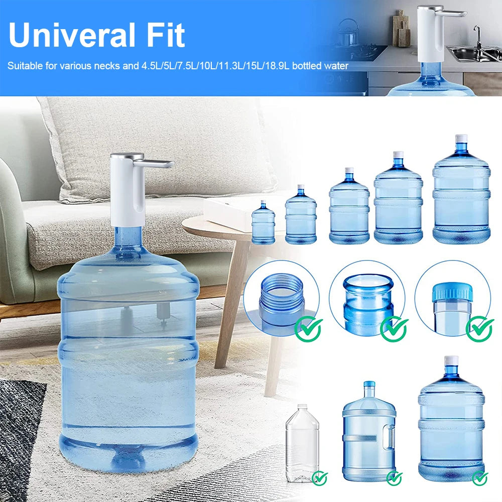 Automatic Electric Water Pump for 19L Bottles - USB Rechargeable