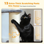 Multi-Level Cat Tree with Scratching Posts for Large Cats
