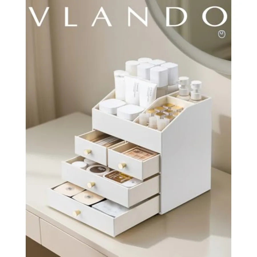 Makeup Organizer | Small Apartment Vanity White