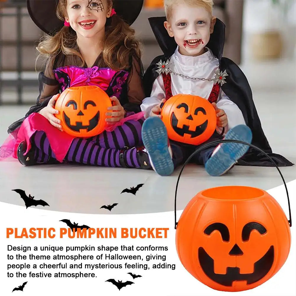Halloween Pumpkin Bucket - Portable Candy Basket for Festivities