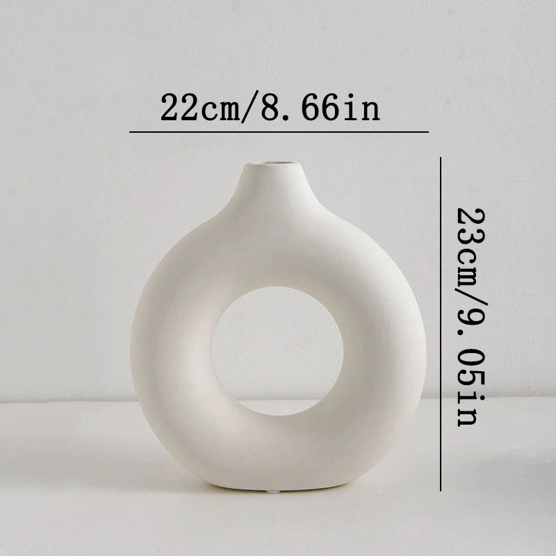 Nordic Donut Vase - Sleek Modern Minimalist Flower Pot