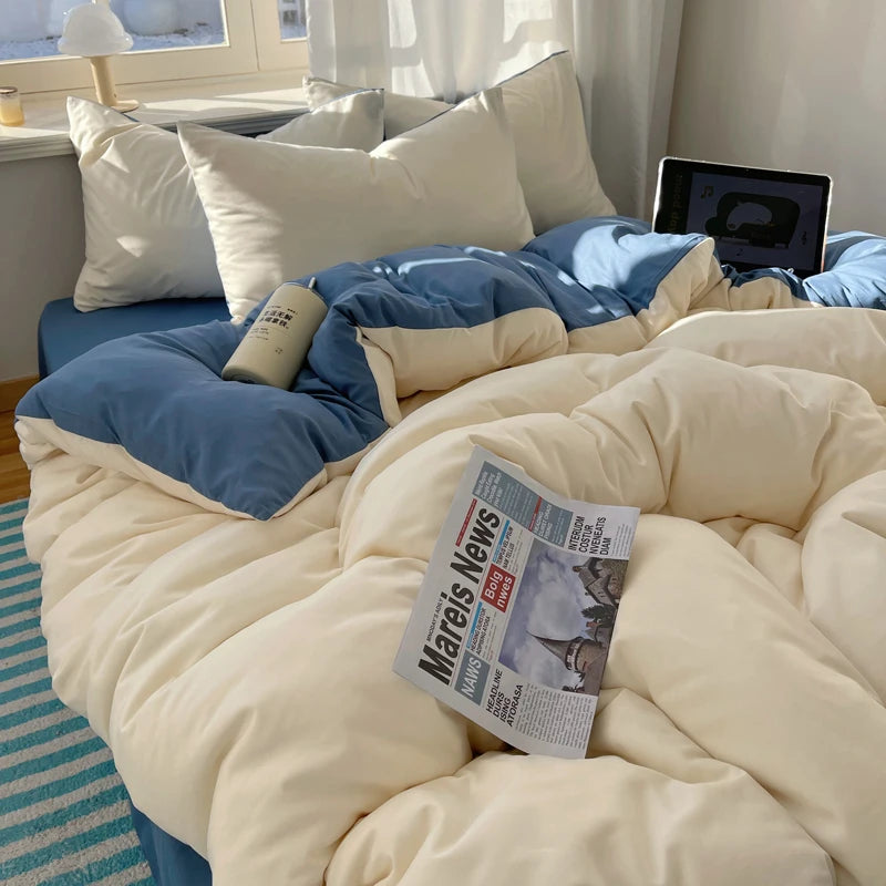 4-Piece Cotton Bedding Set - Duvet Cover & Pillowcases