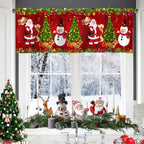 Christmas Curtain Valance - Festive Rod Pocket Window Treatment
