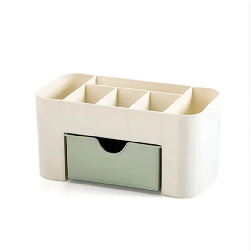 Acrylic Makeup Organizer with Drawer | Dorm Vanity Box | Aesthetic Green/Blue/Pink