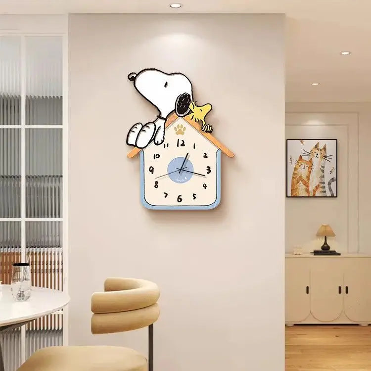 Kawaii Cartoon Snoopy Wall Clock for Home Decor
