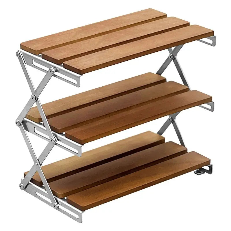 3-Tier Wooden Desk Organizer Shelf | Dorm Desk Space-Saving Holder | Aesthetic Foldable Storage Stand