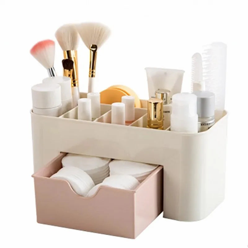 Acrylic Makeup Organizer with Drawer | Dorm Vanity Box | Aesthetic Green/Blue/Pink