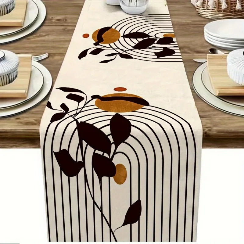 Scandinavian Geometric Table Runner - Modern Home Decor