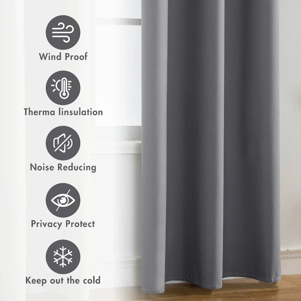 2pcs Modern Blackout Curtains for Cozy Bedrooms & Living Rooms
