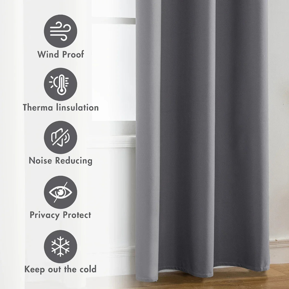2pcs Modern Blackout Curtains for Cozy Bedrooms & Living Rooms