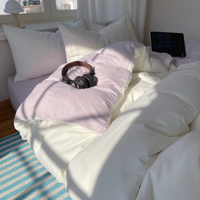 4-Piece Cotton Bedding Set - Duvet Cover & Pillowcases