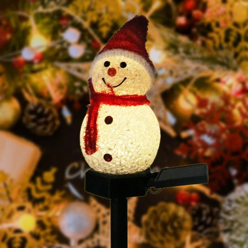 Solar Snowman Christmas Lights for Outdoor Patio and Lawn Decoration