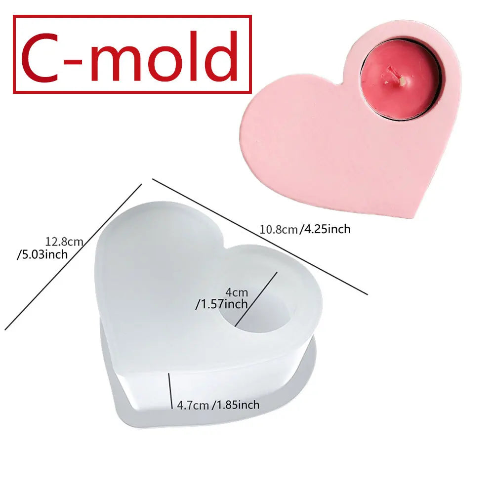 Heart Shaped Silicone Mold for Planters and Candles