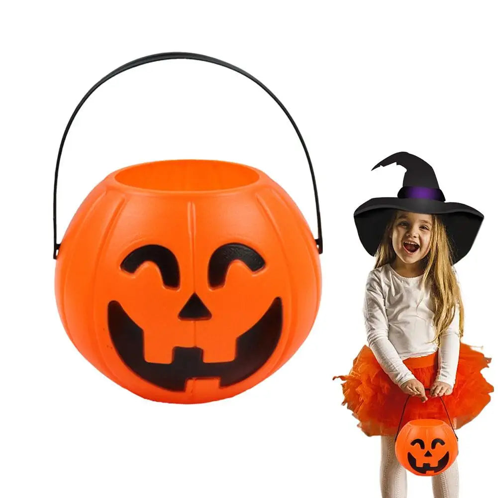 Halloween Pumpkin Bucket - Portable Candy Basket for Festivities