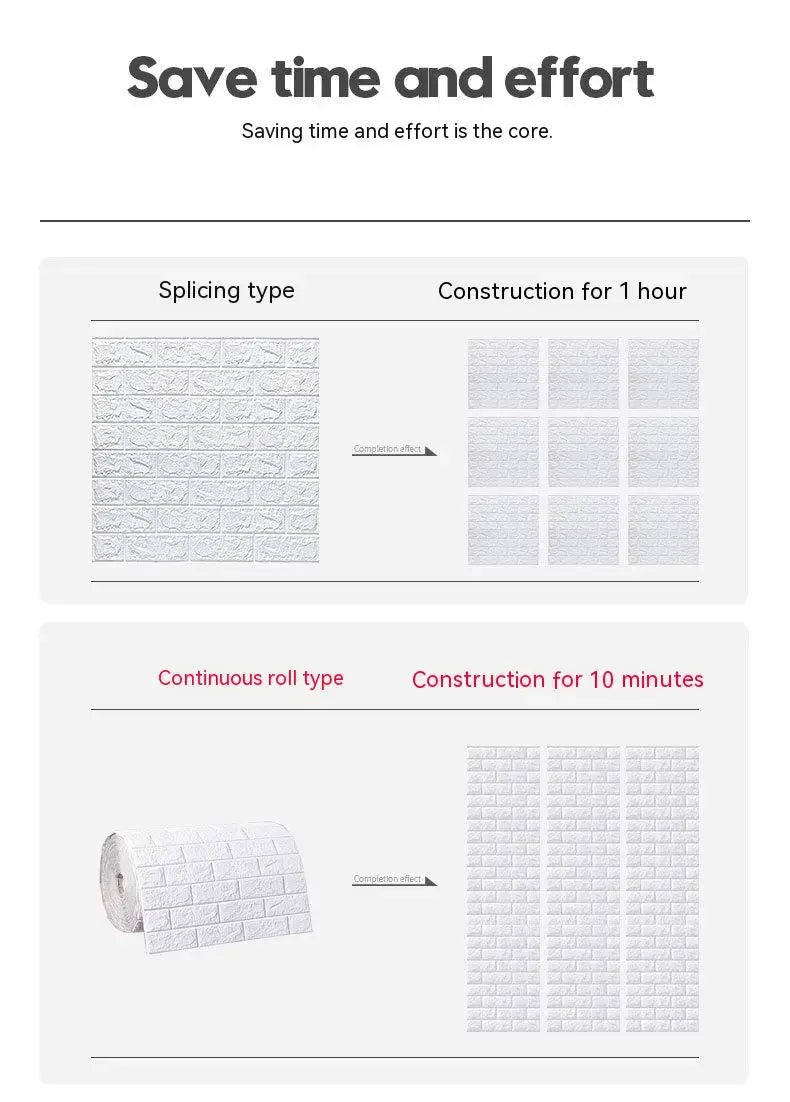 3D Brick Foam Wallpaper - Stylish Wall Decor